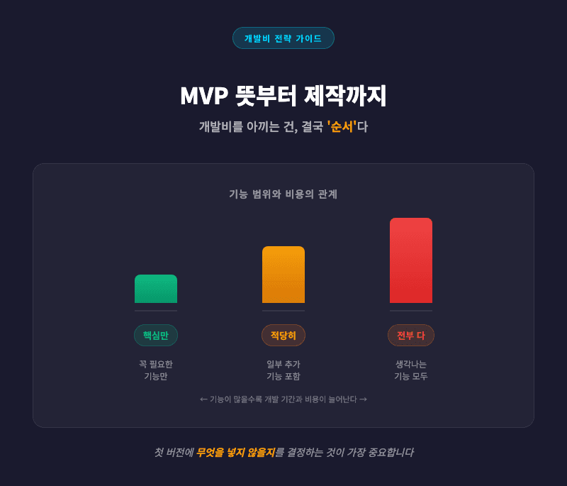 MVP 뜻과 개발비 관계 구조도
