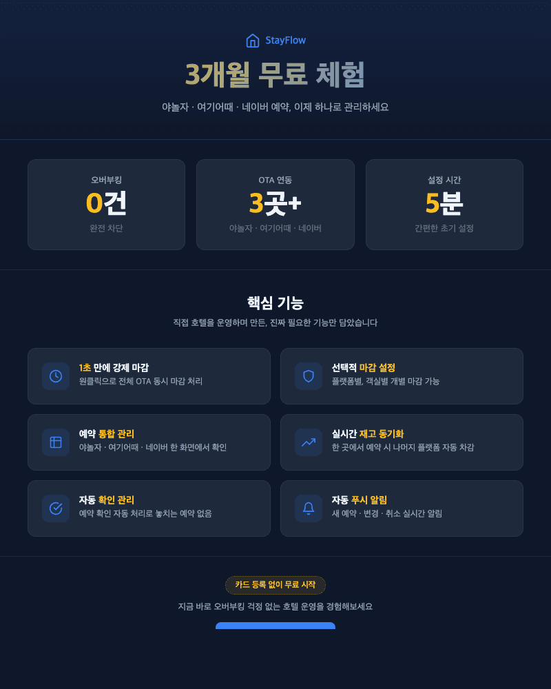 StayFlow 핵심 기능 요약