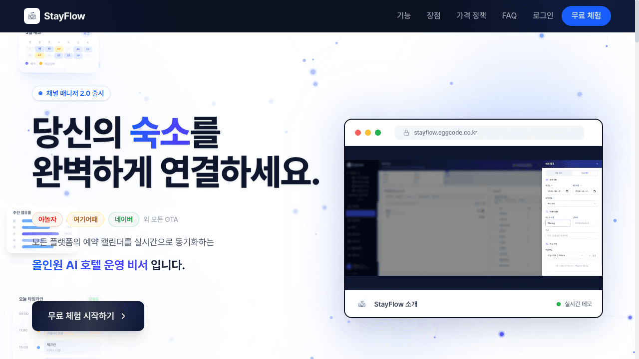 에그코드 StayFlow AI 호텔 운영 비서 대시보드
